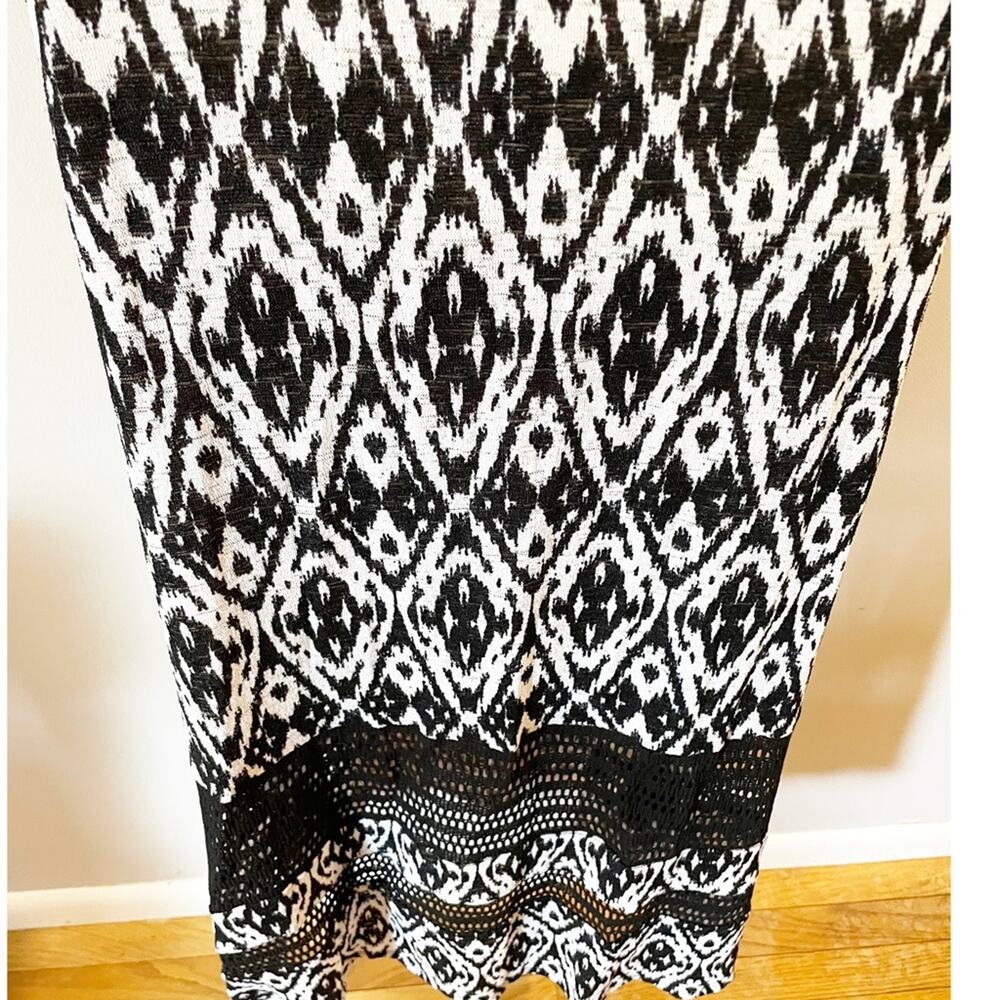 Nine West Sleeveless Black and White Patterned Maxi Dress Size 12 - Picture 7 of 12